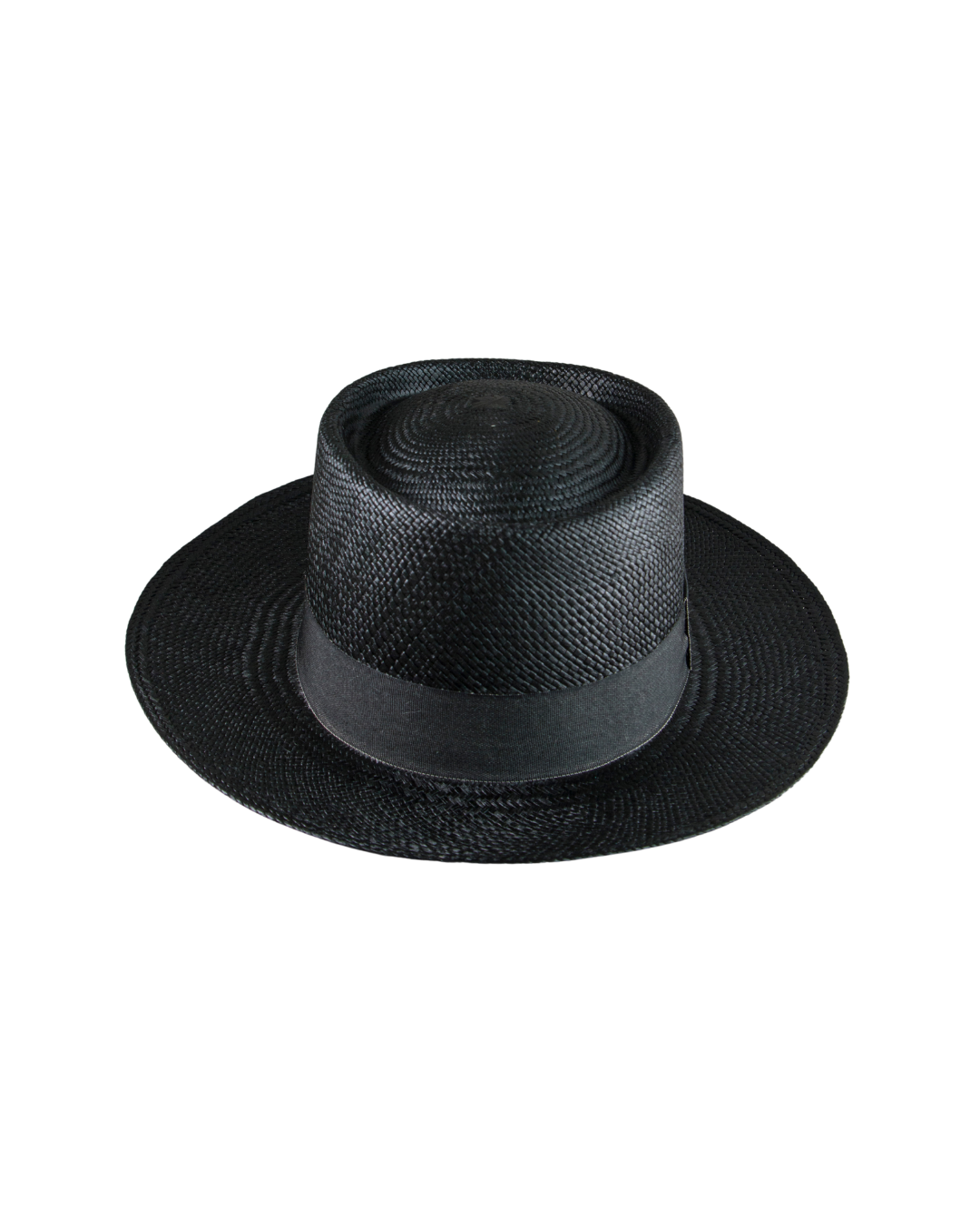 Sombrero de paja toquilla Brisa talla S negro cintillo negro